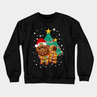 Christmas Lights Chow Chow Dog Crewneck Sweatshirt